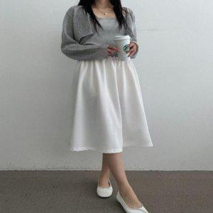 캐주얼 플레어라인 허리밴딩 밝은색 플레어스커트 롱스커트 끈쪼리여행 룸슬리퍼 여성 물놀이 플랫쪼리 필