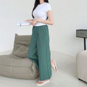 잔듀라 와이드핏 트렌디 A핏 바스락치마바지 통바지 세미플레어 오버사이즈 허리밴딩