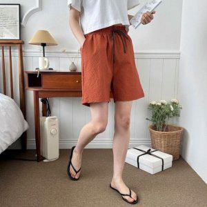 잘렌 레이디 시그니처 시어서커 엠보싱 쇼츠커서 썸머 슬랙스 지지미 커플 공유형