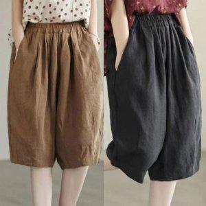 썸머 프레시배기팬츠 레이디스 냉장고 고무줄 아이스원단 바지 클래식