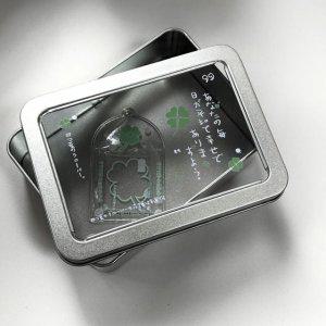 행운 네잎클로버 틴케이스 일본 감성 스티커 반지 악세사리 귀걸이 사진 수납함 보관함 박스 통 케이스