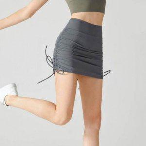 우먼 사이드 스트링 조절 트렌디 스타일리시 스포츠라인 치마보텀 필라폴 웨어 요가복 필라테스복