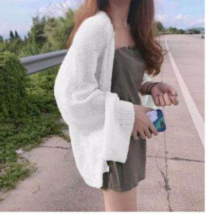 탑 여성스러운 심플 카디건냉장고 기본카디건 레이디스 여름용 의류 여유핏 상쾌한