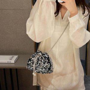 복주머니 스팽글 클러치 도트백 버킷백 트렌디 비즈가방토트백 복조리가방