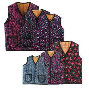 JU 융털 플로럴 겨울철 경량베스트패딩 환절기 주머니 슬리브리스 올데이