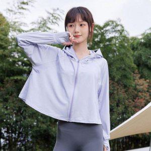 자외선차단 후드스웨트 크롭핏 윈드브레이커 우먼 지퍼후드 경량 라이트 롱티 집업썬캡 하이킹 냉감쿨 스타