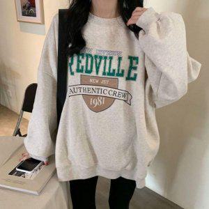 우먼 이지 플리스 라운드티 프린트 오버실루엣롱셔츠 반팔티 와이셔츠 오트밀 크루넥티 걸 폴시즌 기모티