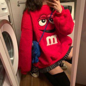 M M 엠엔엠 라운드티 배색컬러 플리스 보아 와이드핏 모던우정 라운드티 상티