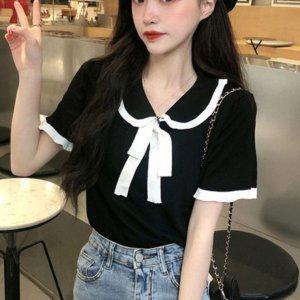 데일리 우먼 외출복 데이트패셔너블 스러운 폴로카라 숏슬리브 상티 S/S 슬리브리스 박스티 쫄티 커플시 밀