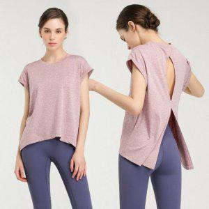 필라테스 뒷태예쁜 요가 클래식 여름용 크로스오버요가복상의