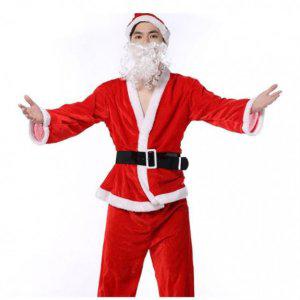 남성용 산타복 의상 수염 햇 벨트풀세트 캐주얼 크리스마스 코스튬 젠틀맨 클럽룩 파티복
