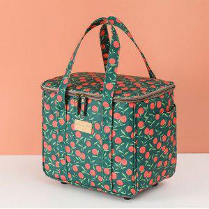 크로스 끈 체리그린 보온 보냉가방 피크닉가방 캠핑 체험학습 도시락가방 이유식