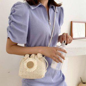 크로스백 바캉스룩 여름가방 미니라탄백 라탄 라