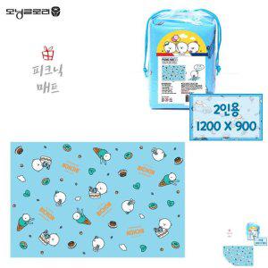 돗자리매트 감성 캠핑 대나무 피크닉용품 폭피크닉매트 봉주르비숑 블루