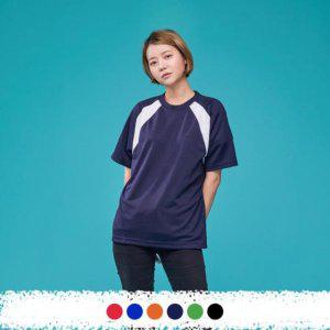 기능성 쿨론 배색 반팔티 남녀공용 반팔티셔츠