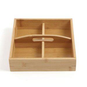 견과류수납박스 공간박스 티박스 대나무 탕비실 수납보관함 4칸