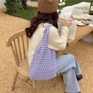 파우치 여름 가방 주름 핸드백 구름 손목 에코백 숄더백 데일리 퐁실퐁실