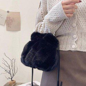 엠티 퍼 토트크로스가방 여성진주퍼토트백 예쁜털가방 여성진주퍼크로스백 여성