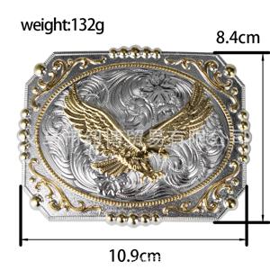 큰 황금 벨트 버클 독수리와 말 장관 서부 데님 스타일