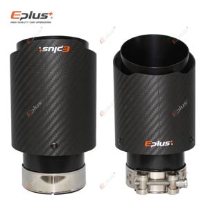 EPLUS 자동차 매트 탄소 섬유 머플러 팁 배기 시스템 파이프 머플러 노즐 Akrapovic 용 범용 스트레이트 스테인레스 블랙
