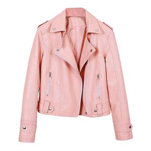 여성용 모토 바이커 재킷, 얇은 여성용 짧은 재킷, 멋진 인조 가죽 재킷, 슬림 짧은 가죽 아웃웨어, 가을