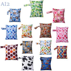 AI2 고품질 20x25cm 아기 천 기저귀에 대 한 빨 수있는 건조 엄마 가방 방수 젖은 가방 한 주머니 지퍼 휴대용 핸드백