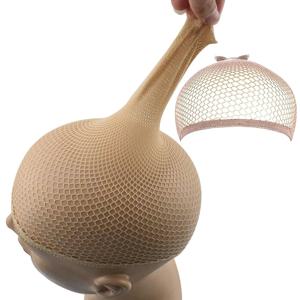 2 조각 머리 그물 열기/닫기 끝 가발 모자 메쉬 스타킹 모자 여성용 가발 Hairnet 제직