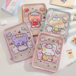 만화 PVC 문구 정리 파우치, 대용량 보관 펜 지우개, 학생 연필 가방