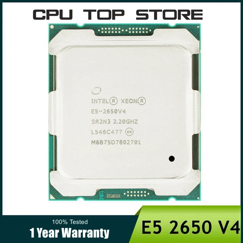 Intel Xeon E5 2650 V4 2650V4 SR2N3 2.2GHz 12코어 24스레드 LGA 2011-3 CPU 프로세서