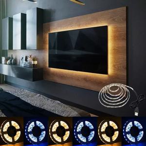 DC 5V USB LED 스트립 빛 2835 흰색 따뜻한 흰색 Led 스트립 조명 TV 백라이트 홈 장식 1-5m 유연한 리본 테이프