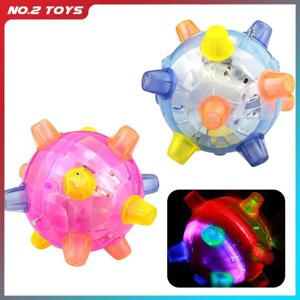 빛나는 튀는 공 유아 장난감 색상 인식 점프 춤 공 음악 소리 교육 감각 공 대화 형 장난감 선물