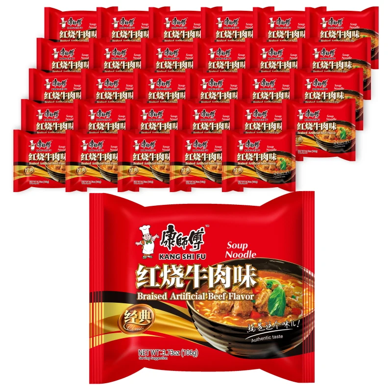 [공식수입인증정품] 캉스푸 홍소우육향 중국식품 봉지라면 106g, 30개, 1박스