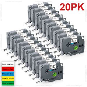 브라더 P-터치 PTH110 라벨 프린터용 호환 브라더 라벨 테이프, tze231, tze 231 131, 531 631, 334 335, 12mm 테이프, 5, 10, 20PK