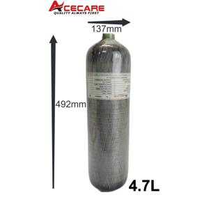 ACECARE 고압 에어탱크 충전 충전 충전 스테이션 레귤레이터 밸브, CE 탄소 섬유 실린더, SCBA 다이빙 M18 * 1.5, 4500psi, 4.7L