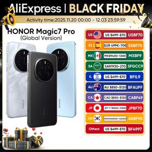 HONOR Magic7 Pro 글로벌 버전 5G 스마트폰, 스냅드래곤 8 엘리트, 6.8 인치 120Hz 디스플레이, 100W 슈퍼차지 IP69, 2025 신제품