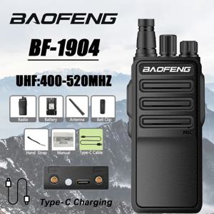 Baofeng BF-1904 워키토키 USB C 충전 UHF 400-520Mhz 전문 양방향 라디오 휴대용 CB 라디오, 사냥 카페용 16CH