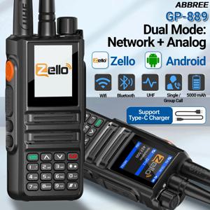 ABBREE GP-889 글로벌 네트워크 Poc 워키토키 라디오, 듀얼 모드 UHF 400-470MHz, 블루투스 와이파이, ZELLO C 타입, 사냥용 햄 라디오
