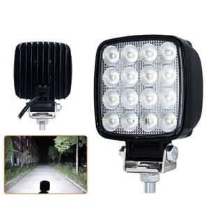 4인치 LED 투광등 굴삭기 사각형 지게차 트랙터 헤비듀티 전구 오프로드 12V 24V 6240LM 농업용 차량 1