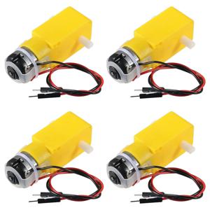 4pcs TT 모터 DC 3-6V 기어 박스 모터 200RPM 비율 1:48 DIY 스마트 자동차 로봇 용 2.54mm 와이어가있는 샤프트 모터