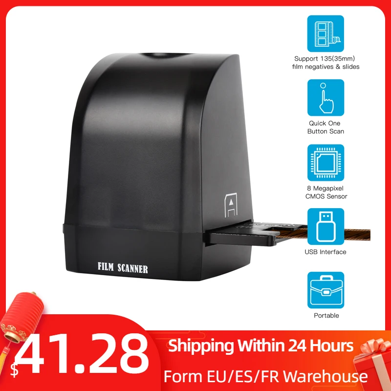 135 필름 슬라이드 스캐너 변환기, 휴대용 네거티브 필름 스캐너, 8 메가 픽셀 CMOS 변환, 35mm, 135mm 슬라이드 및 네거티브 to JPEG