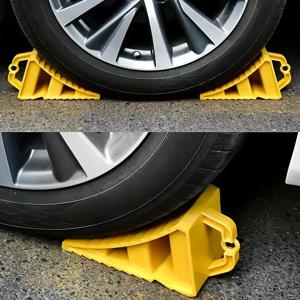 자동차 타이어용 특수 플라스틱 리테이너, 경량 및 휴대용 고무 휠 초크, 뛰어난 미끄럼 방지 효과