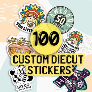 100pcs 사용자 정의 스티커 PVC 방수 다이 컷 비닐 맞춤형 로고 디자인 브랜드 광택 매트 비즈니스 선물 상자 포장