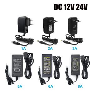 전원 공급 장치 어댑터 AC 180-250V ~ DC 12V 24V EU 범용 충전기 1A 2A 3A 5A 6A 8A 10A LED 라이트 스트립 용 사용