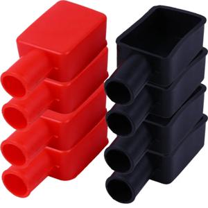 8-2pcs 자동차 배터리 극 포지티브 및 네거티브 보호 커버 부드러운 플라스틱 유연한 배터리 터미널 절연체 보호 부품