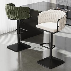 바 의자 회전 바 의자 가정용 바 의자 하이 엔드 감각 프론트 데스크 높은 의자 세련된 거실 의자