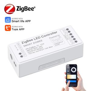 Zigbee 컨트롤러 DC5V 12V 24V LED 조명 조광기 상자 Tuya 스마트 라이프 단색 LED 스트립 COB 5050 2835 APP 디밍과 함께 작동