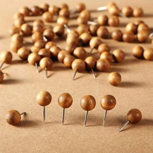 100Pcs 나무 압정, 나무 스테인레스 스틸 포인트. 장식용 엄지 손톱, 나무 바늘 및 큰 손톱, 창의적인 모델 코르크 손톱