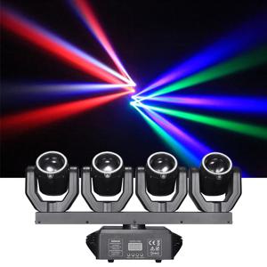 4헤드 풀컬러 빔 무빙 헤드 라이트 LED 150W RGBW DMX 컨트롤러 스테이지 레이저 효과 조명 (디스코 파티, 웨딩용)