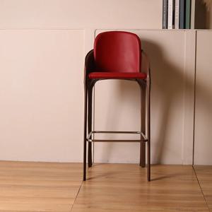 하이 모던 바 의자 커버 가죽 주방 북유럽 리셉션 다이닝 의자 금속 디자인 긴 의자 바 라운지 가구