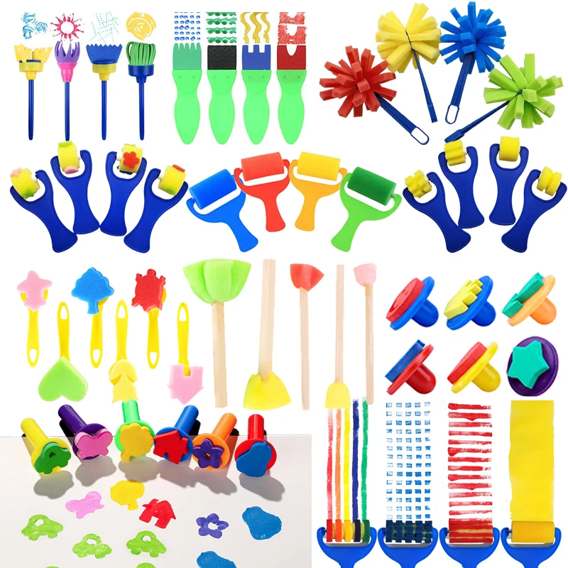 그림 인쇄 스폰지 브러시 사무실 문화 교육 용품 미술 공예 그리기 도구 낙서 롤러 인감 스탬프 TMZ